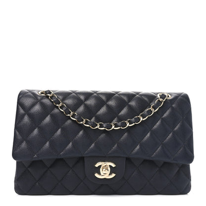 Chanel Caviar Quilted Medium Double Flap Navy 1 of 10