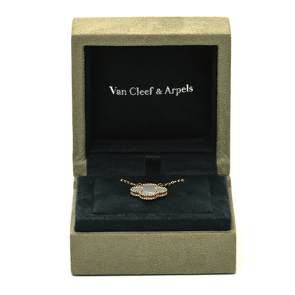 Van Cleef & Arpels 18K Yellow Gold Mother of Pearl Vintage Alhambra Pendant Necklace 7 of 7
