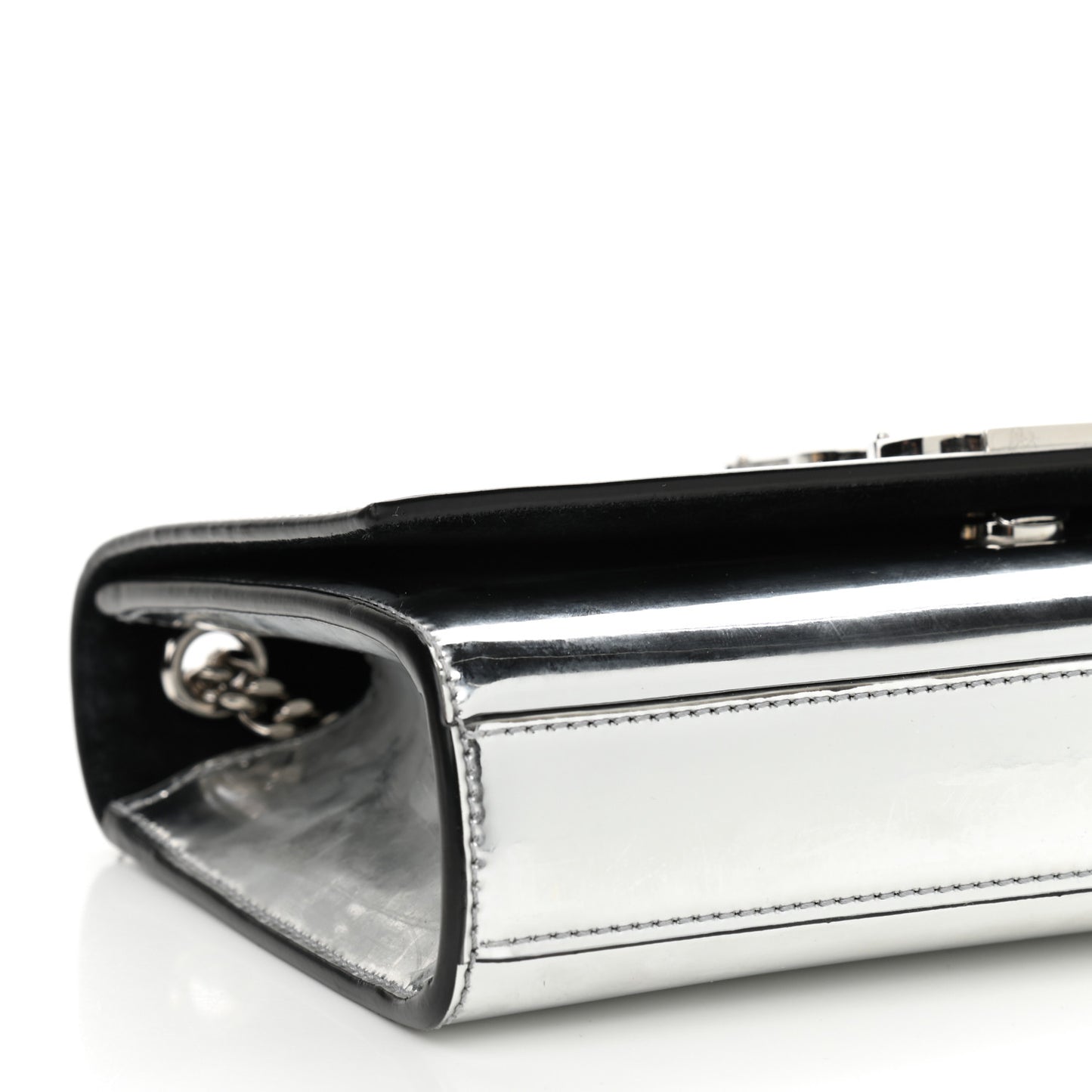 Vinyl Mirror Small Classic Monogram Kate Satchel Argento