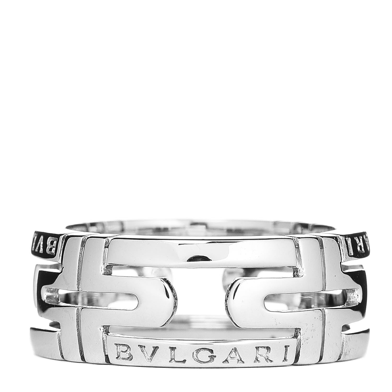 Bulgari 18K White Gold Parentesi Band Ring 52 6 3 of 4