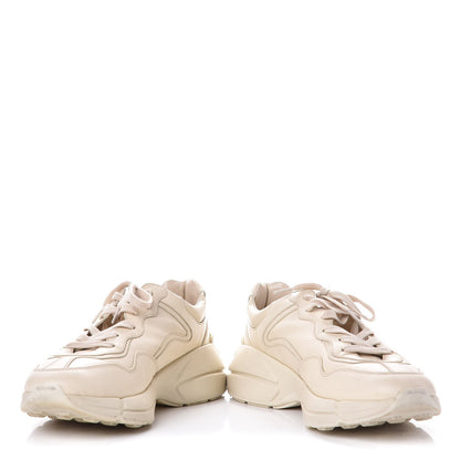 Gucci Calfskin Interlocking G Logo Mens Rhyton Sneakers 9 Ivory 5 of 10