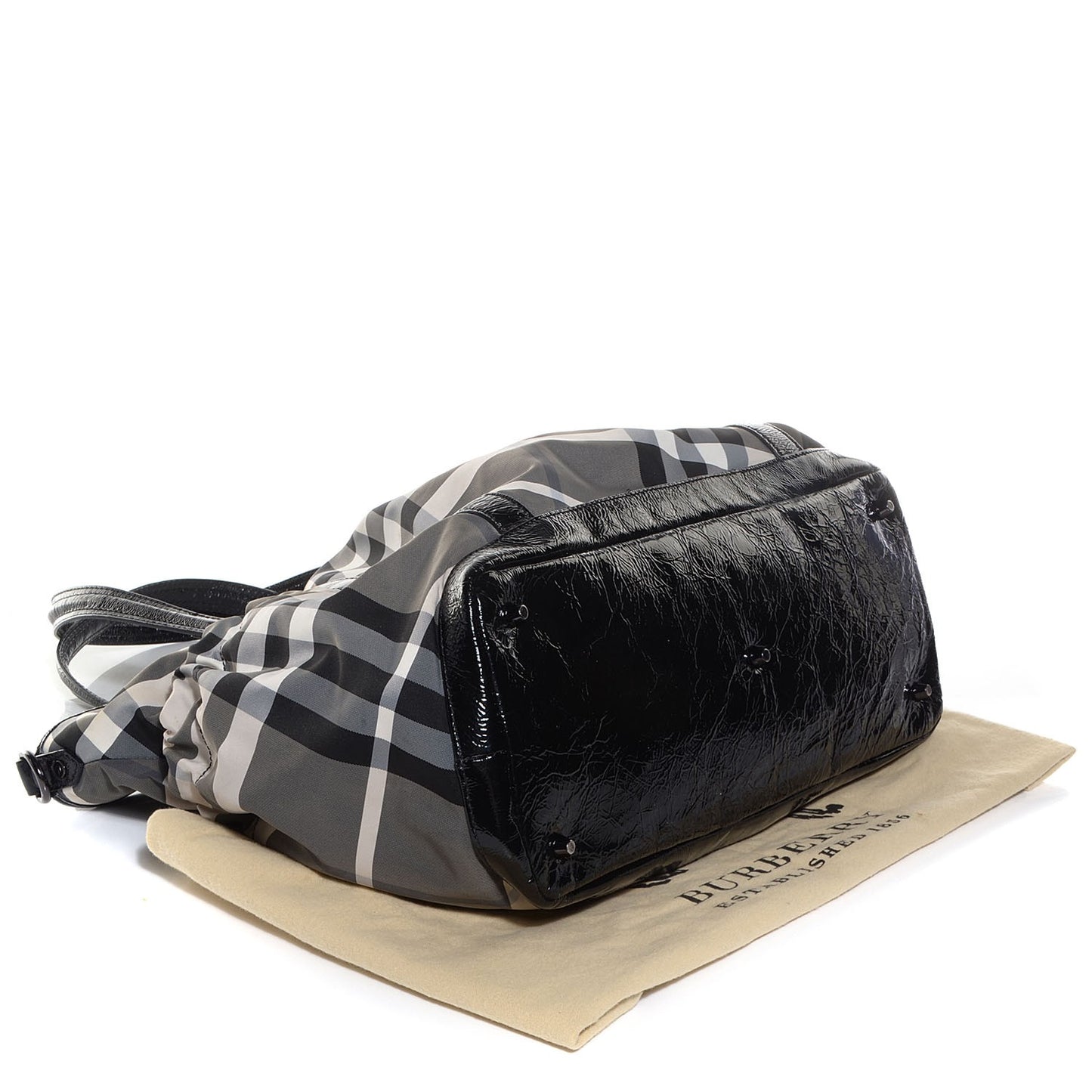 Nylon Beat Check Diaper Bag Black