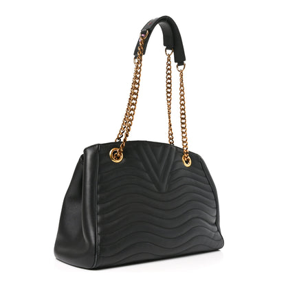 Louis Vuitton Calfskin New Wave Chain Tote Black 3 of 9