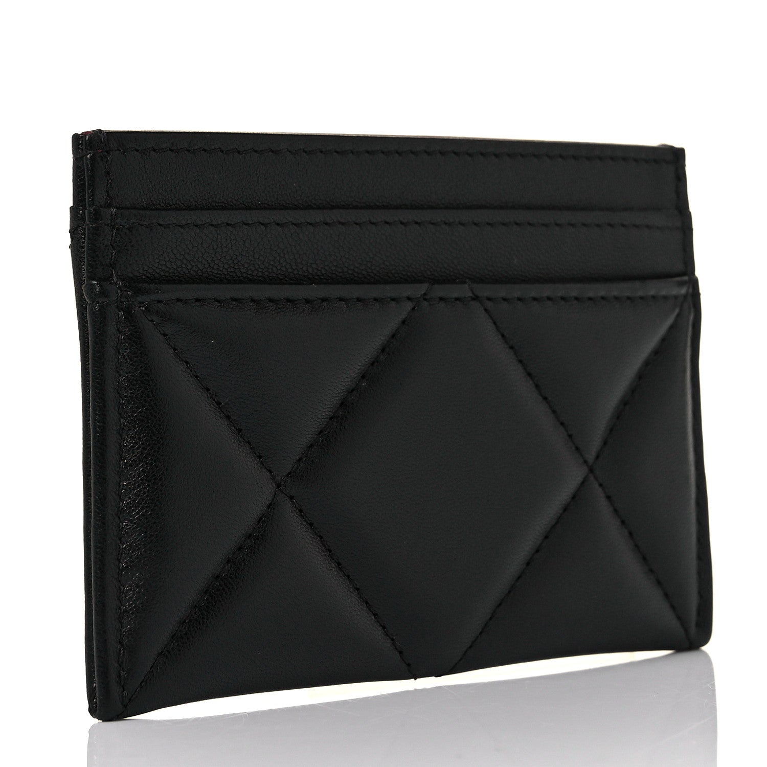 Chanel Lambskin Quilted Chanel 19 Card Holder Black 3 of 11