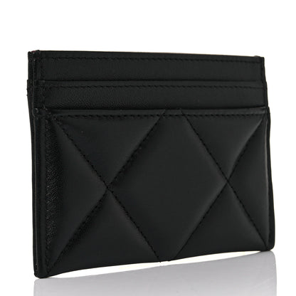 Chanel Lambskin Quilted Chanel 19 Card Holder Black 3 of 11