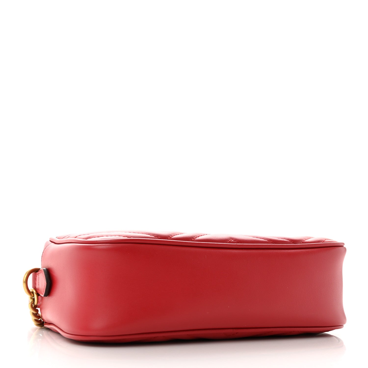 Gucci Calfskin Matelasse Small GG Marmont Chain Shoulder Bag Hibiscus Red 5 of 11