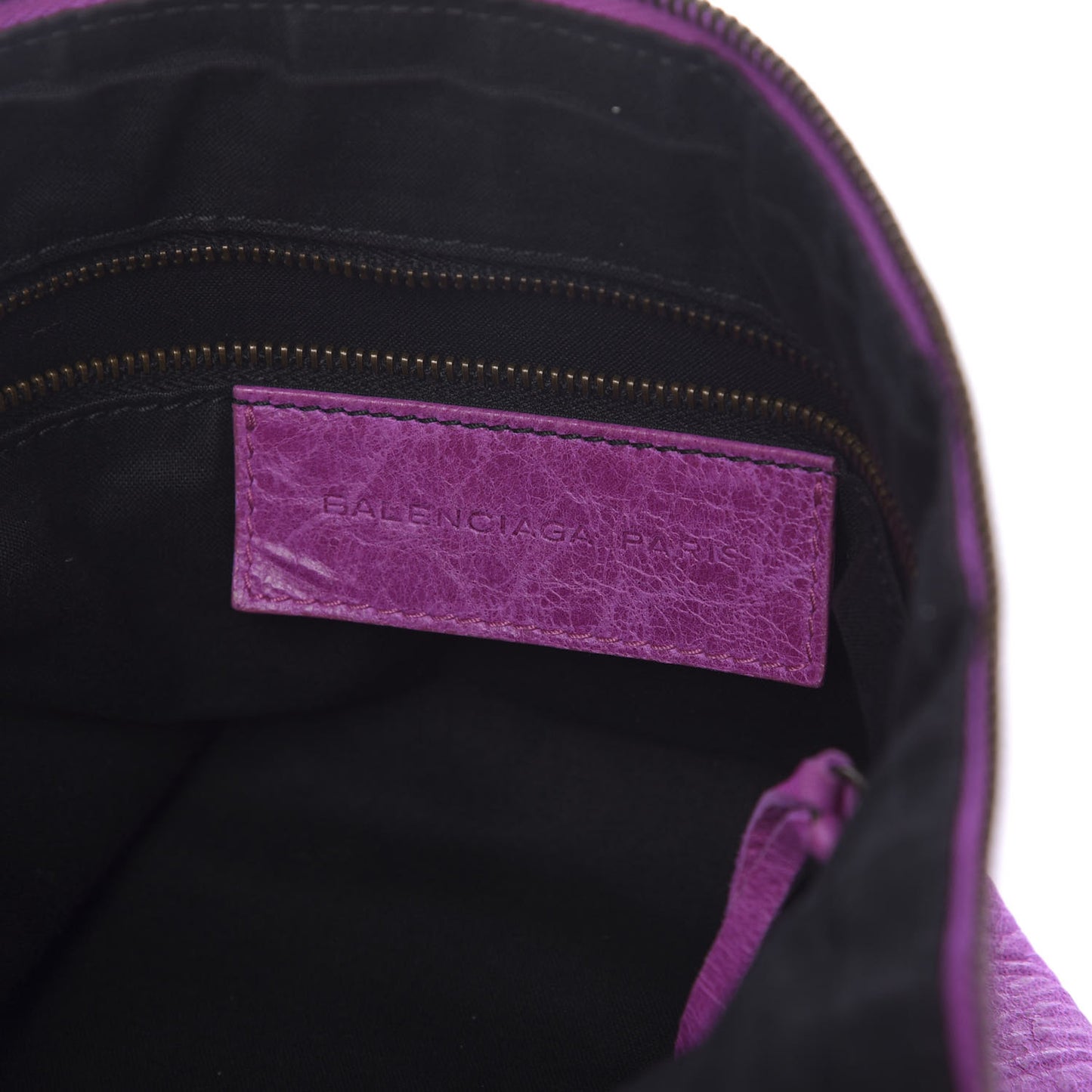 Agneau Rubber Covered Classic Hardware Day Hobo Amethyst