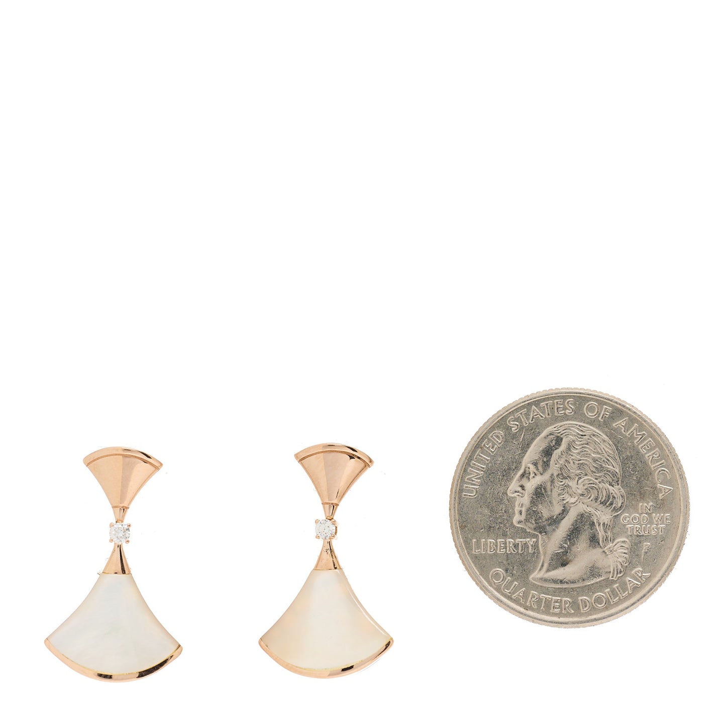 18K Rose Gold Diamond Mother of Pearl Divas' Dream Earrings
