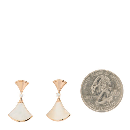 Bulgari 18K Rose Gold Diamond Mother of Pearl Divas' Dream Earrings 2 of 4