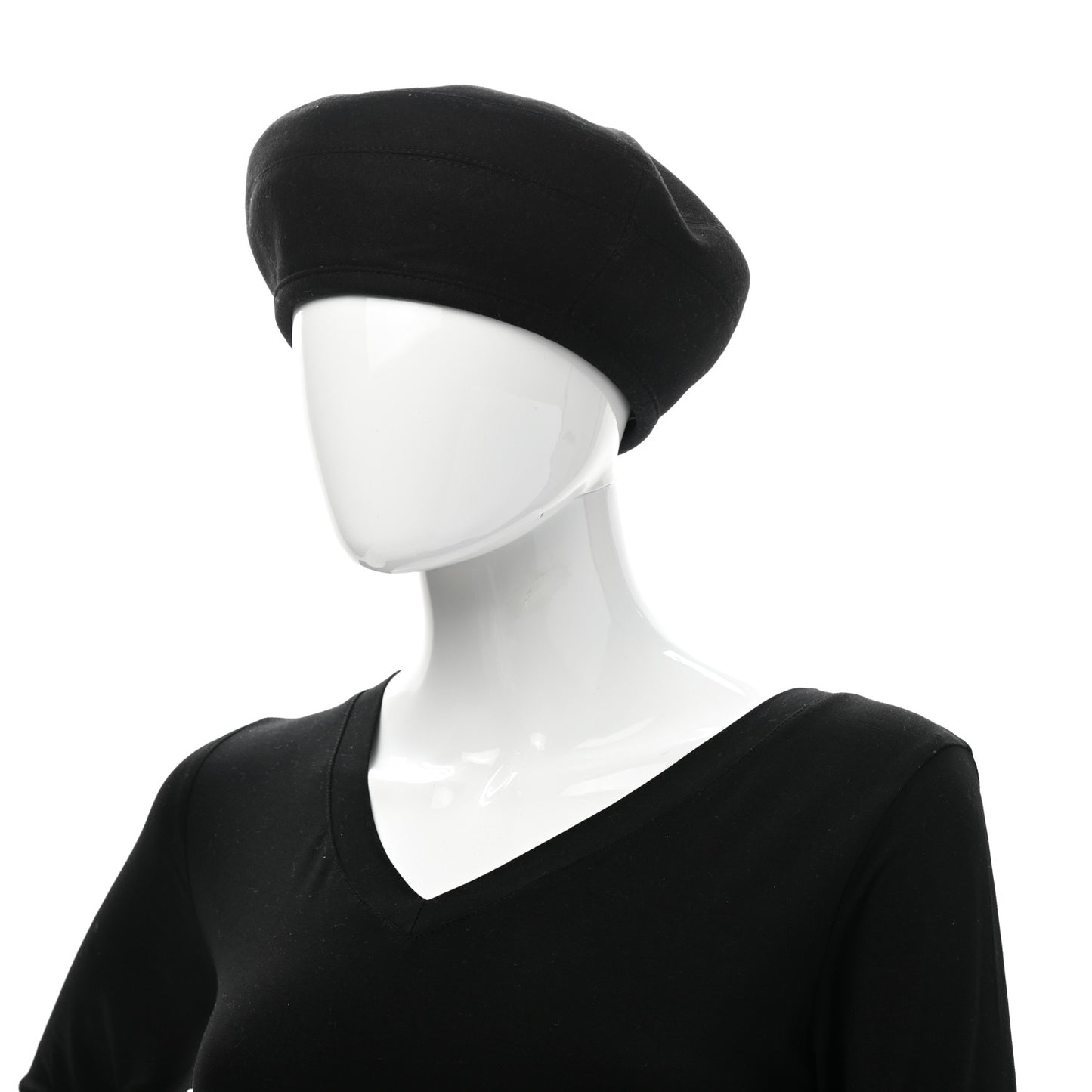 Cashmere Saint Honore Drap Beret 57 Black