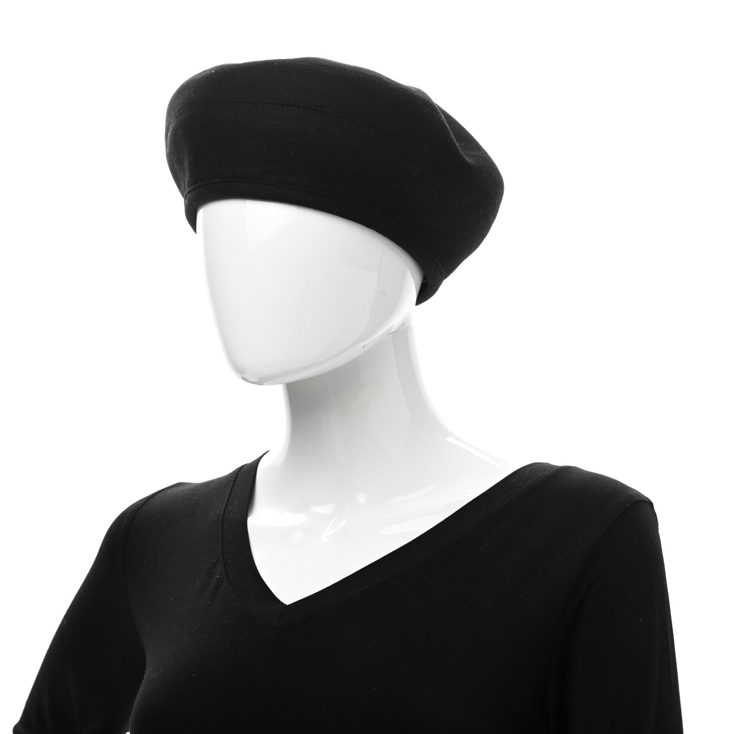 Hermes Cashmere Saint Honore Drap Beret 57 Black 2 of 9