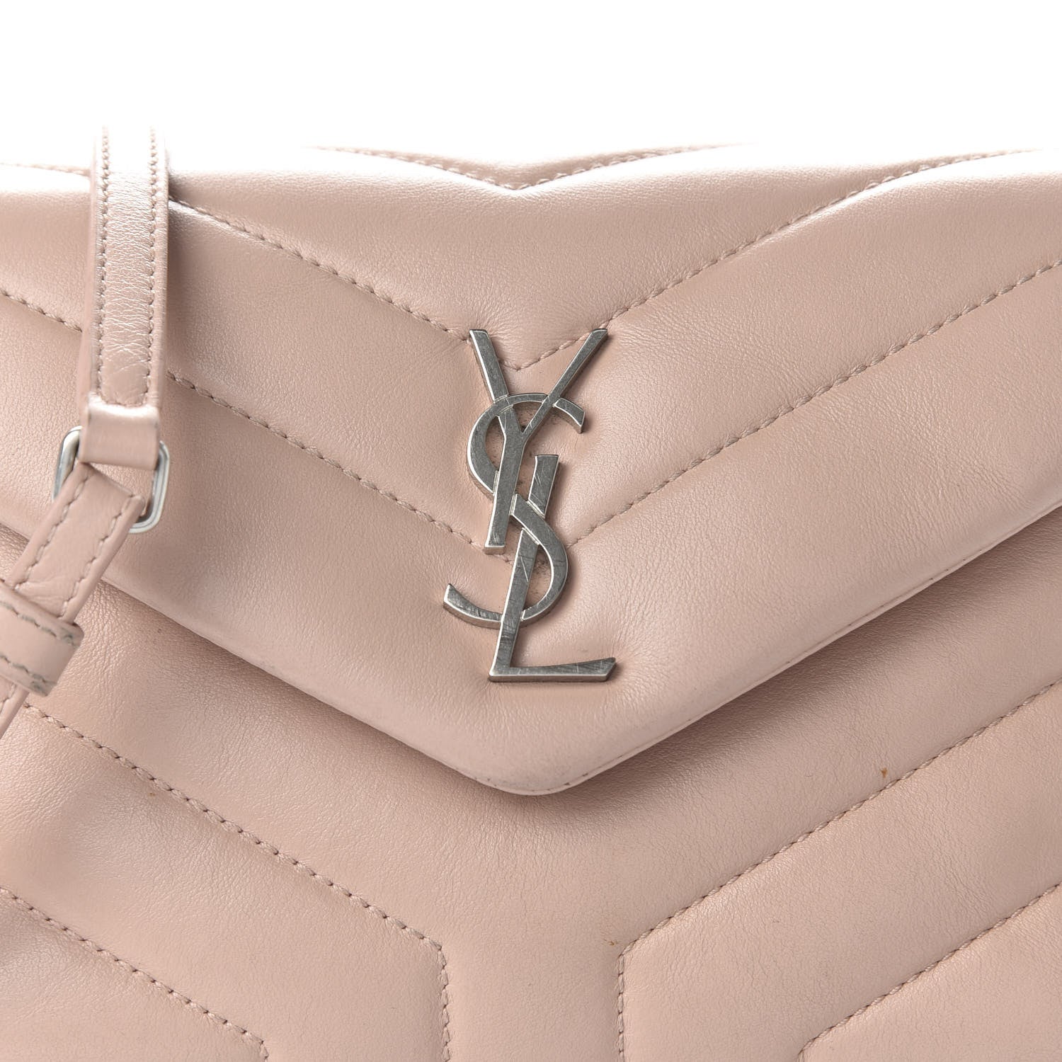 Saint Laurent Calfskin Y Quilted Monogram Toy Loulou Crossbody Bag Tender Pink 9 of 9