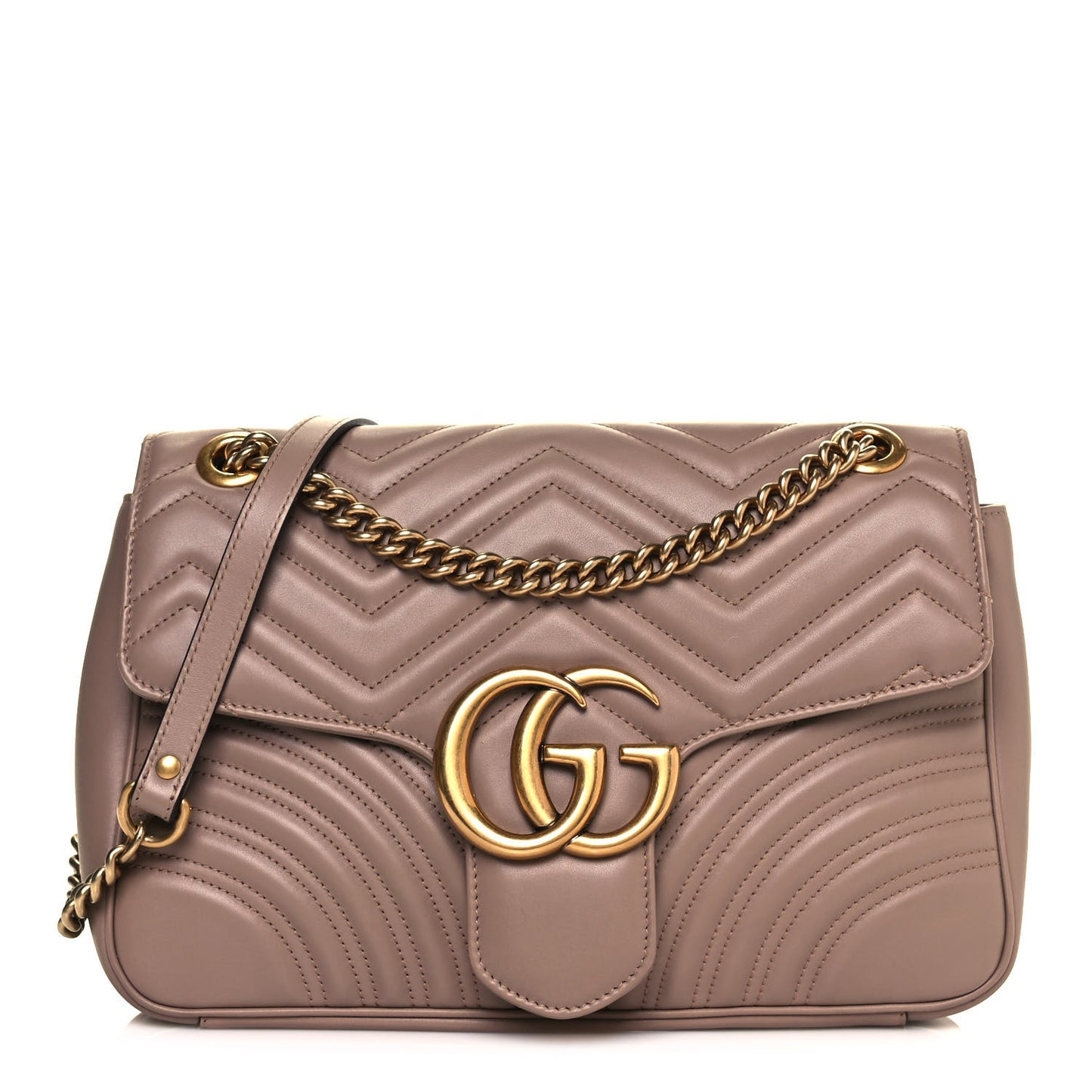 Calfskin Matelasse Medium GG Marmont Shoulder Bag Porcelain Rose