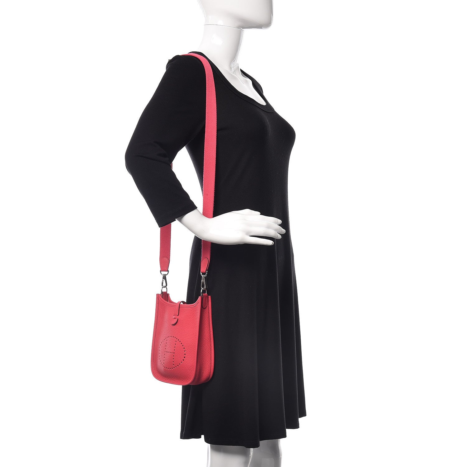 Hermes Taurillon Clemence Evelyne TPM Rose Extreme 2 of 10
