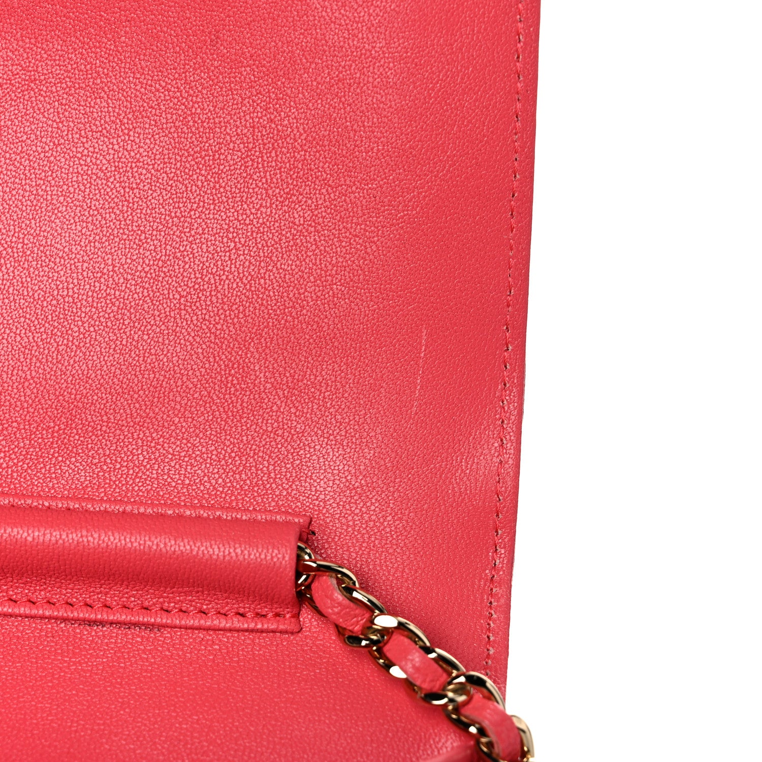 Chanel Chevron Quilted Vintage Mademoiselle Wallet On Chain WOC Dark Pink 11 of 15