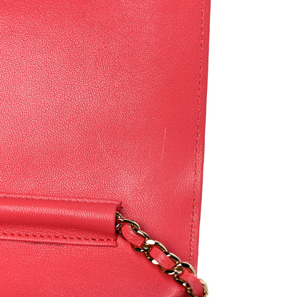 Chanel Chevron Quilted Vintage Mademoiselle Wallet On Chain WOC Dark Pink 11 of 15