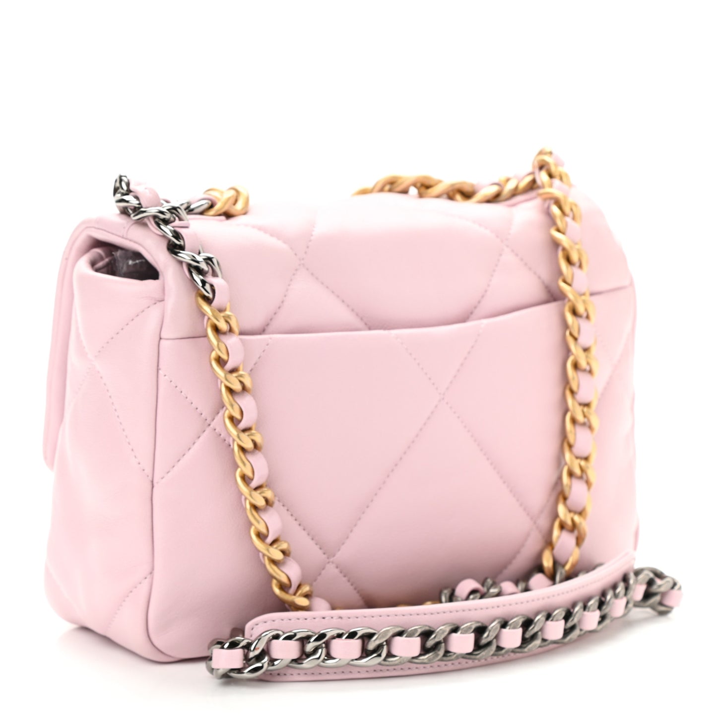 Lambskin Quilted Medium Chanel 19 Flap Light Pink