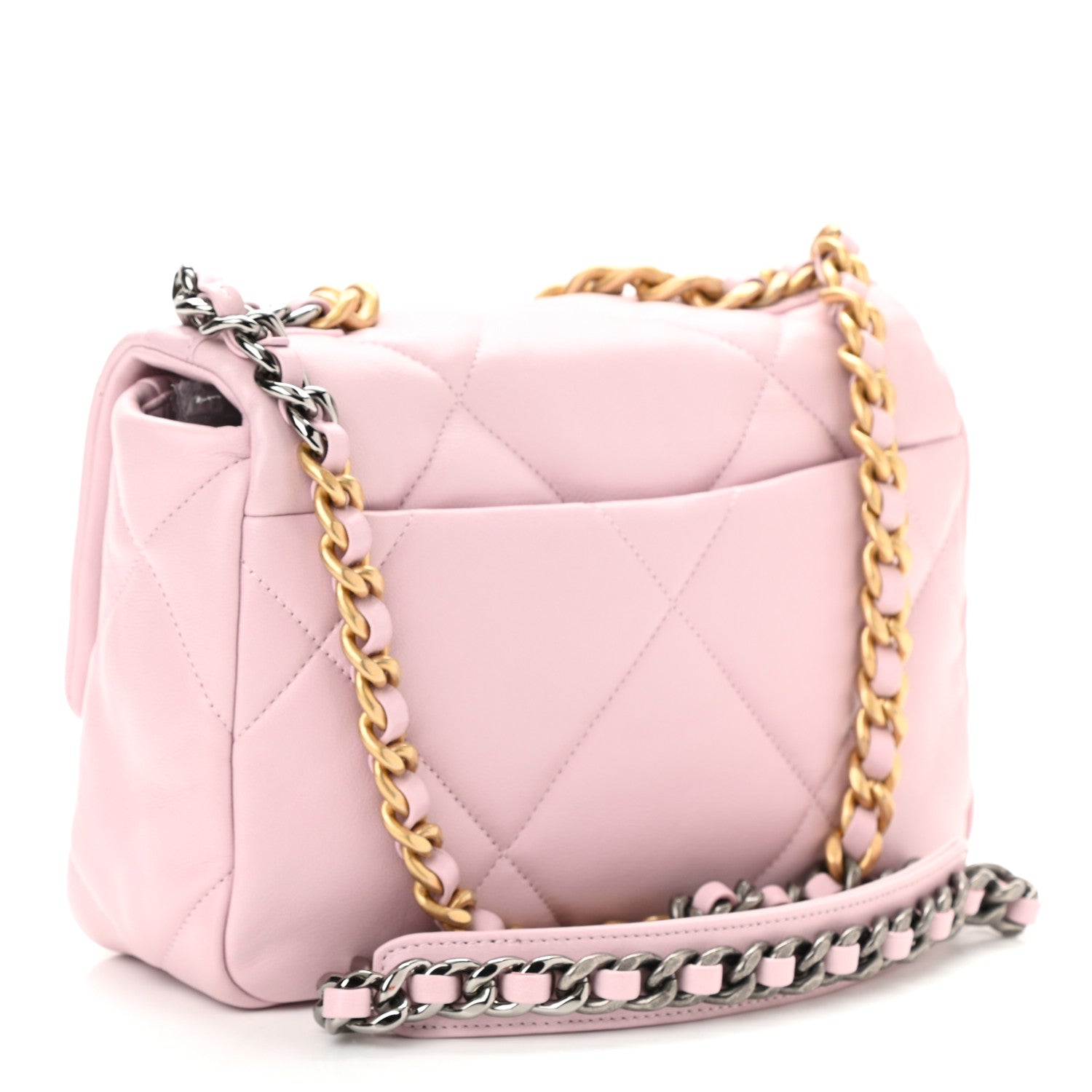 Chanel Lambskin Quilted Medium Chanel 19 Flap Light Pink 3 of 12