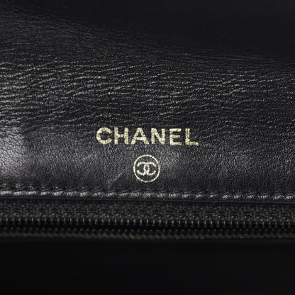 Chanel Caviar Timeless CC Wallet On Chain WOC Black 6 of 13