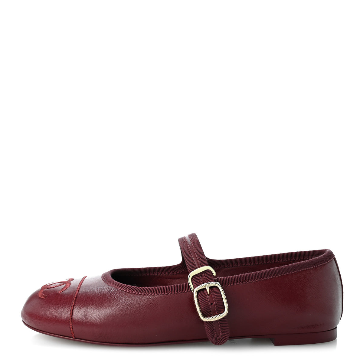 Lambskin Mary Jane Flats 36.5 Burgundy
