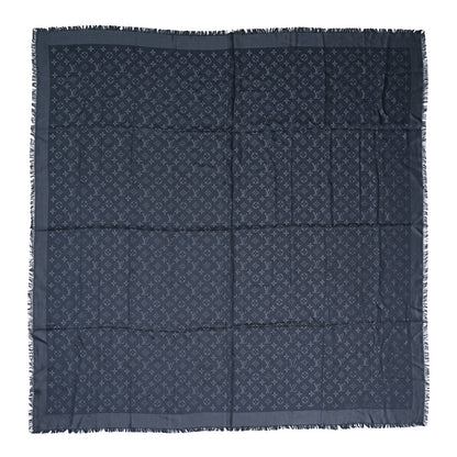 Louis Vuitton Silk Wool Monogram Denim Shawl Blue 1 of 4