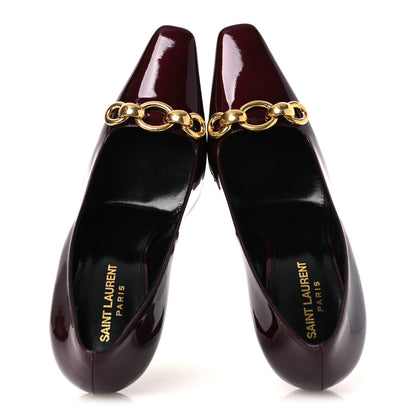 Saint Laurent Patent Silvana 110mm Pumps 38.5 Deep Bordeaux 2 of 11
