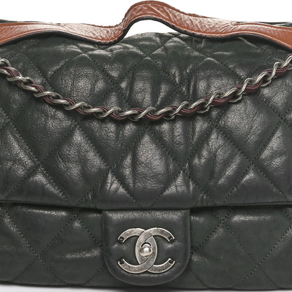 Chanel Iridescent Calfskin Jumbo In The Mix Flap Dark Green 8 of 10