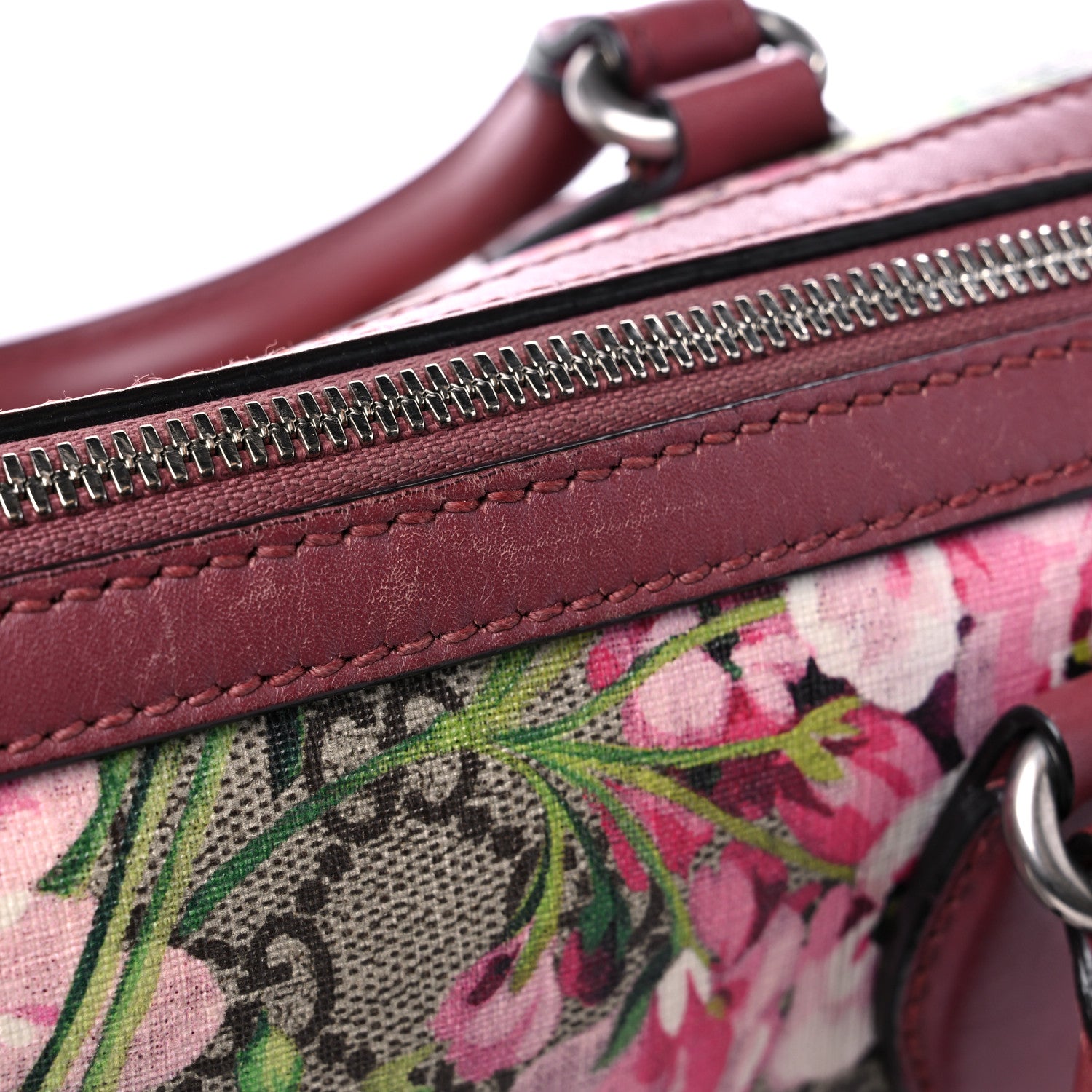 Gucci GG Supreme Monogram Blooms Small Boston Beige Multicolor Dry Rose 19 of 23