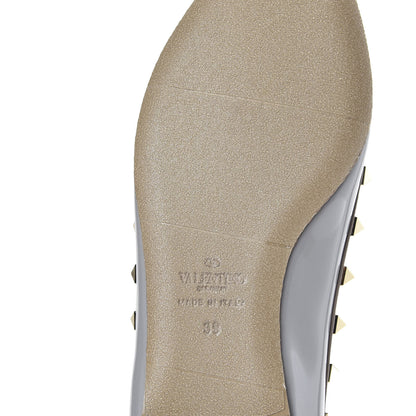 Valentino Garavani Patent Rockstud Cage Ballerina Flats 39 Grey Poudre 8 of 10