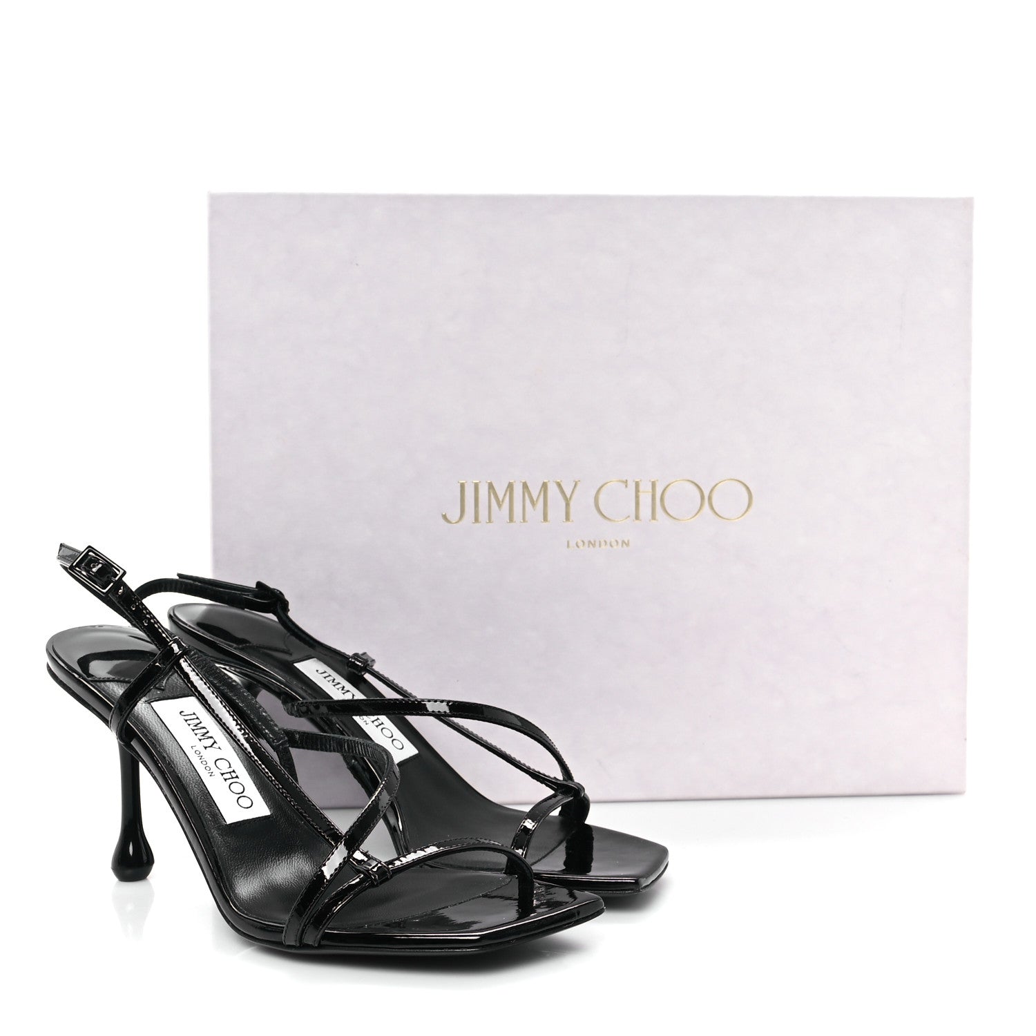 Jimmy Choo Patent Etana 80 Sandals 36.5 Black 10 of 10