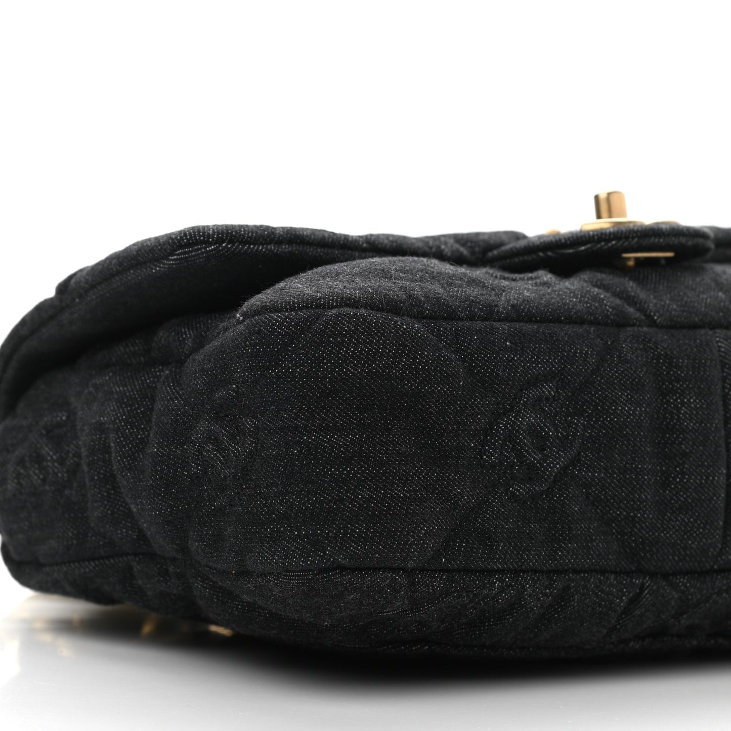 Denim Quilted Medium Funky Town Flap Black