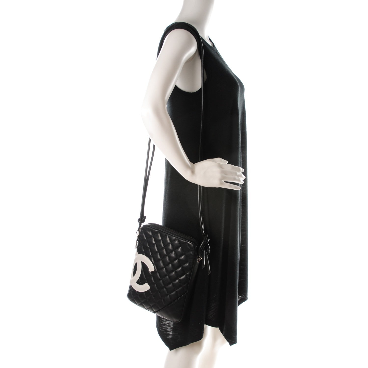 Chanel Calfskin Cambon Medium Messenger Black White 2 of 7