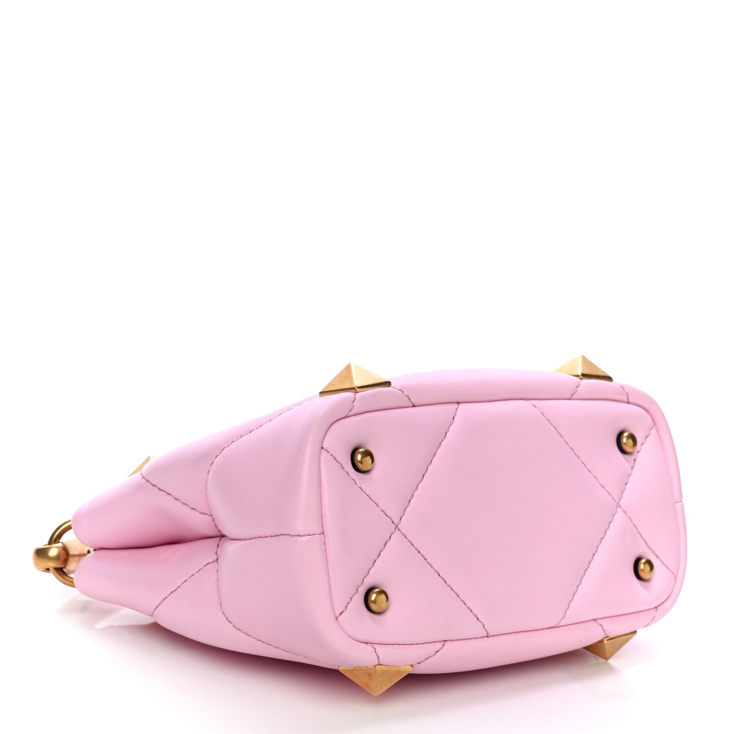 Valentino Garavani Nappa Mini Roman Stud The Handle Bag Pink Borealis 3 of 8