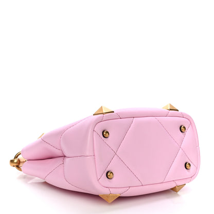 Valentino Garavani Nappa Mini Roman Stud The Handle Bag Pink Borealis 3 of 8