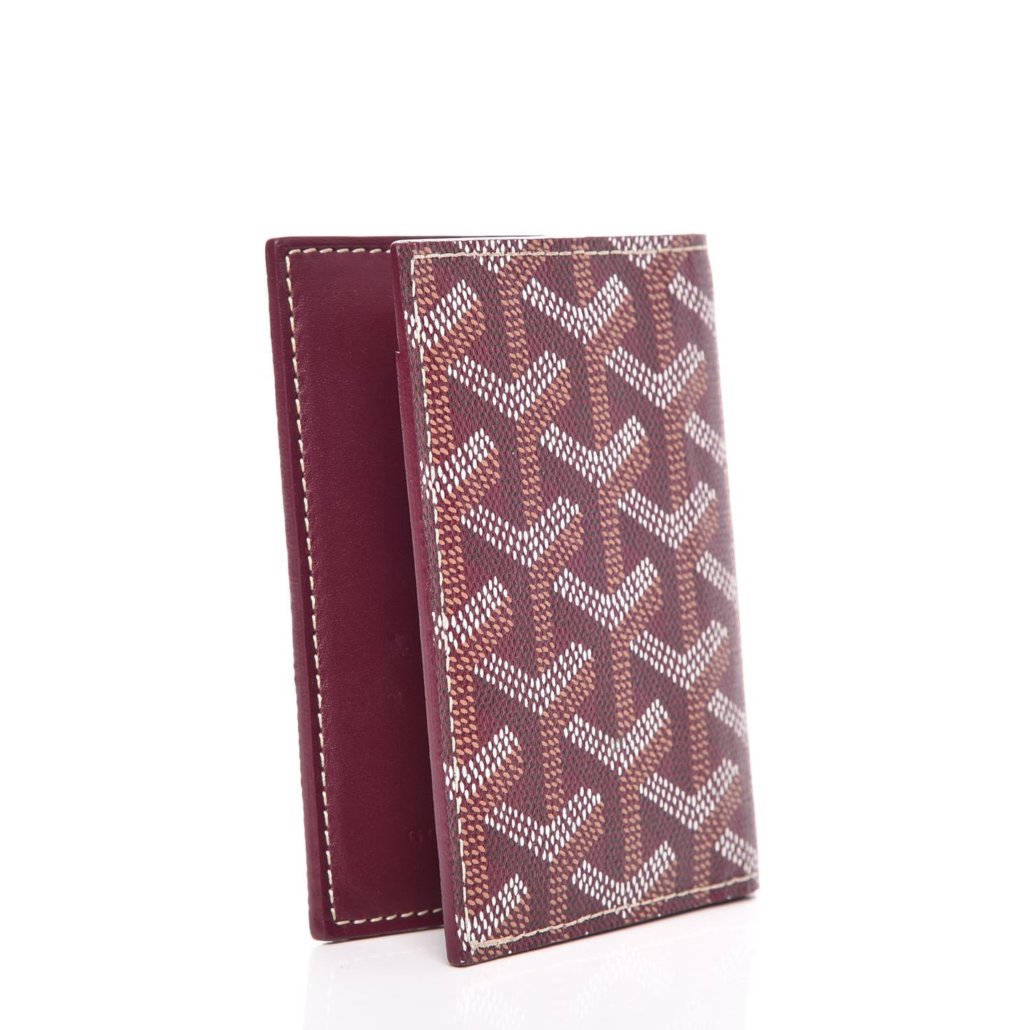 Chevron St. Marc Folding Card Case Burgundy