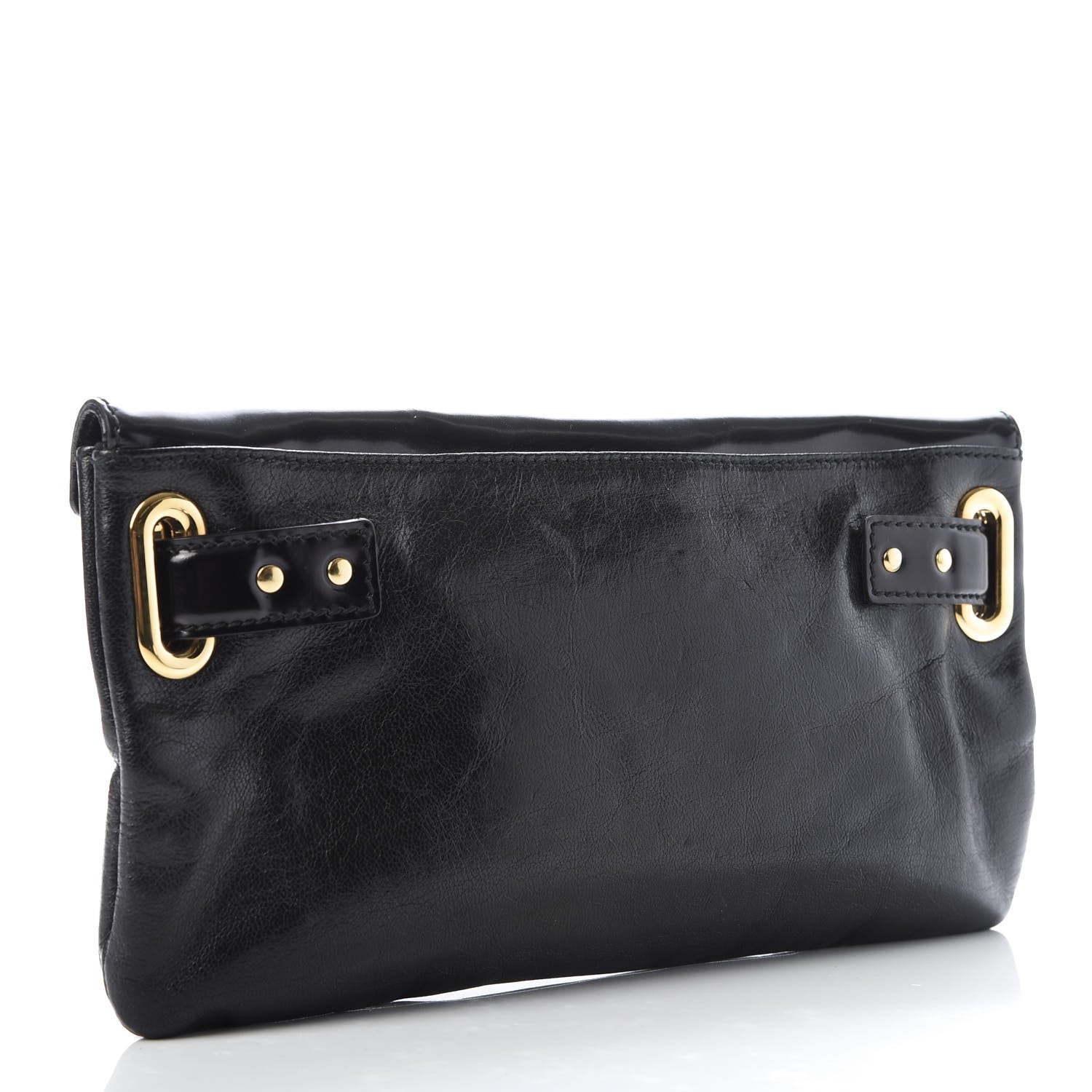Balenciaga Calfskin Lune Clutch Black 3 of 9