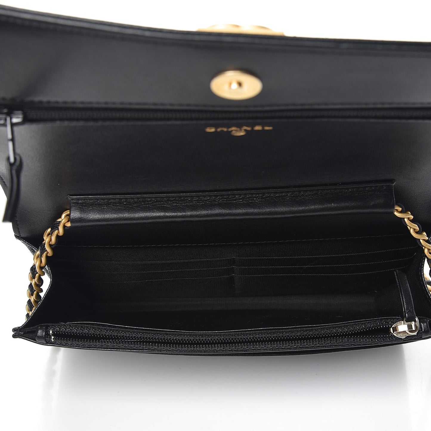 Caviar Quilted Boy Wallet On Chain WOC Black