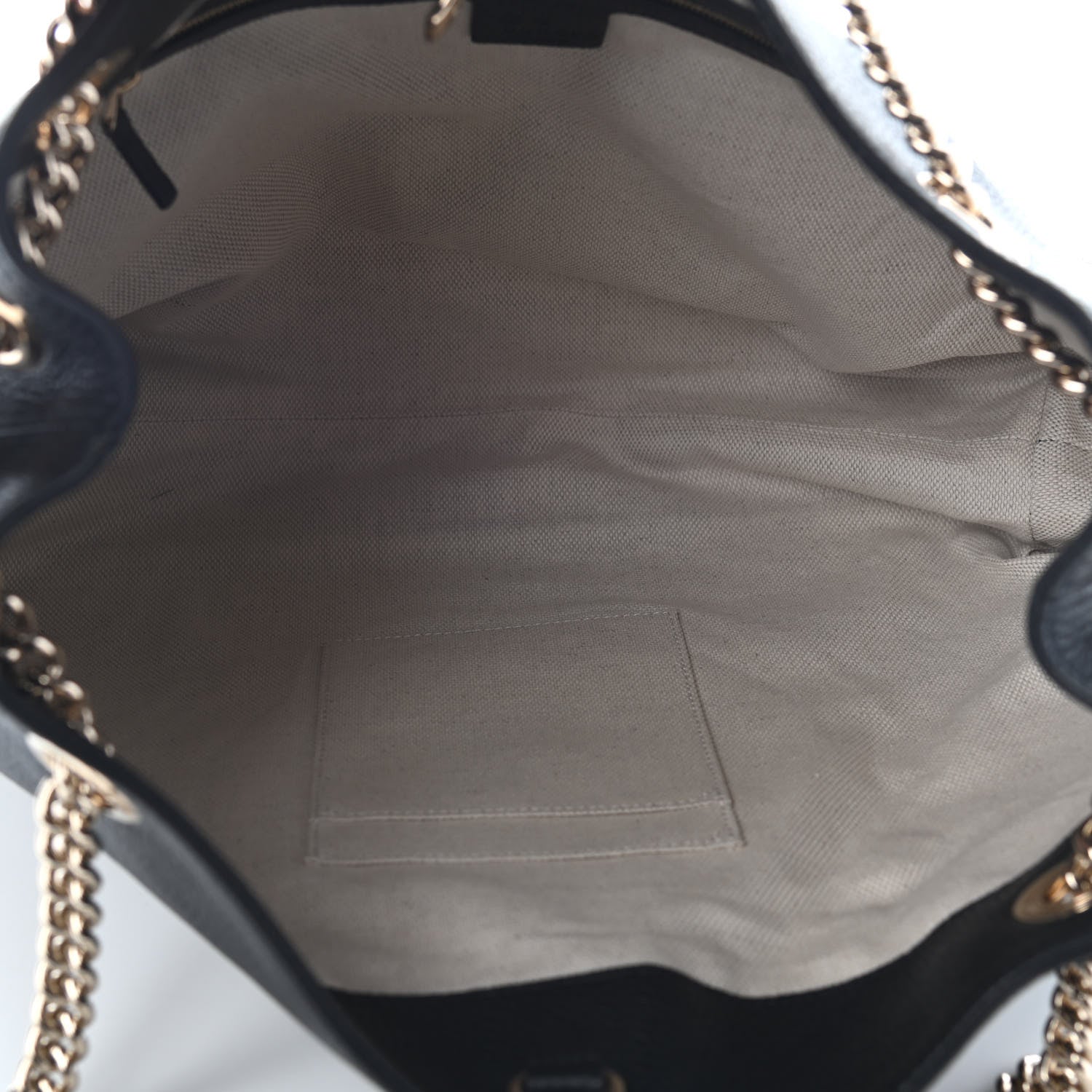 Gucci Pebbled Calfskin Medium Soho Chain Shoulder Bag Black 5 of 9