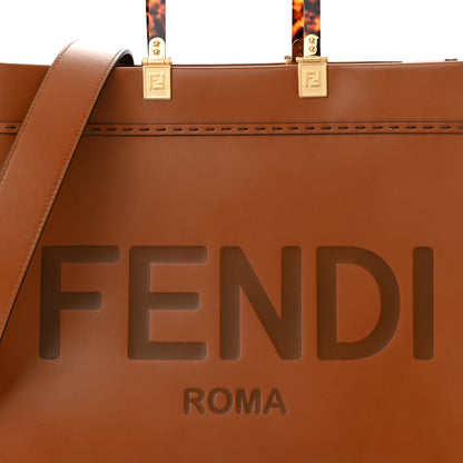 Fendi Vitello King Plexiglass Medium Fendi Sunshine Shopper Tote Cuoio 7 of 9