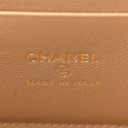 Chanel Lambskin Quilted Metal Small Top Handle Vanity Case With Chain Beige 6 of 11