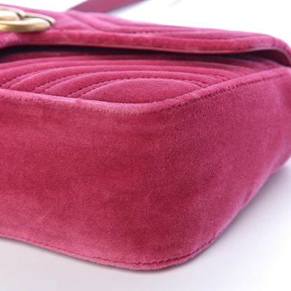 Gucci Velvet Matelasse Small GG Marmont Shoulder Bag Light Raspberry Rose 9 of 10