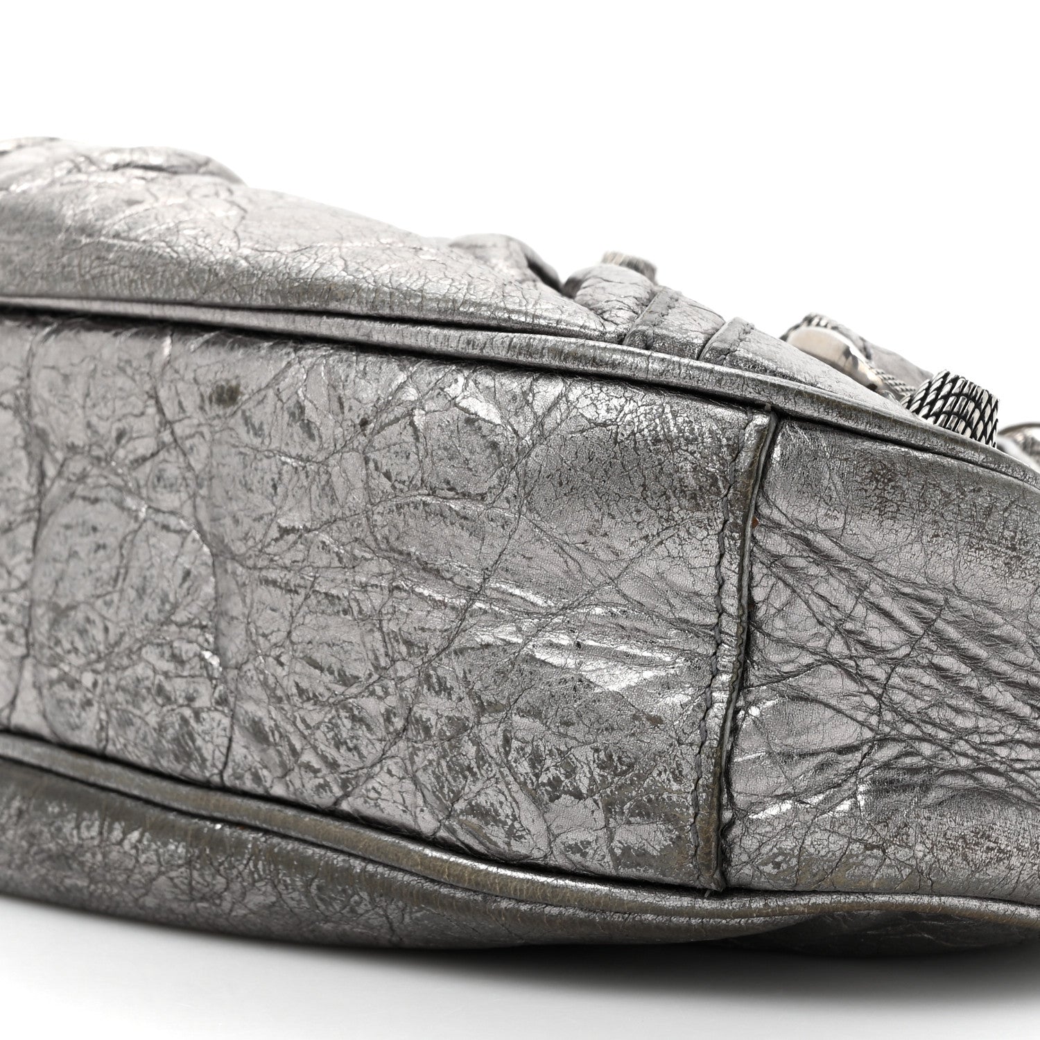 Balenciaga Metallic Agneau Arena Le Cagole Shoulder Bag XS Silver 11 of 17