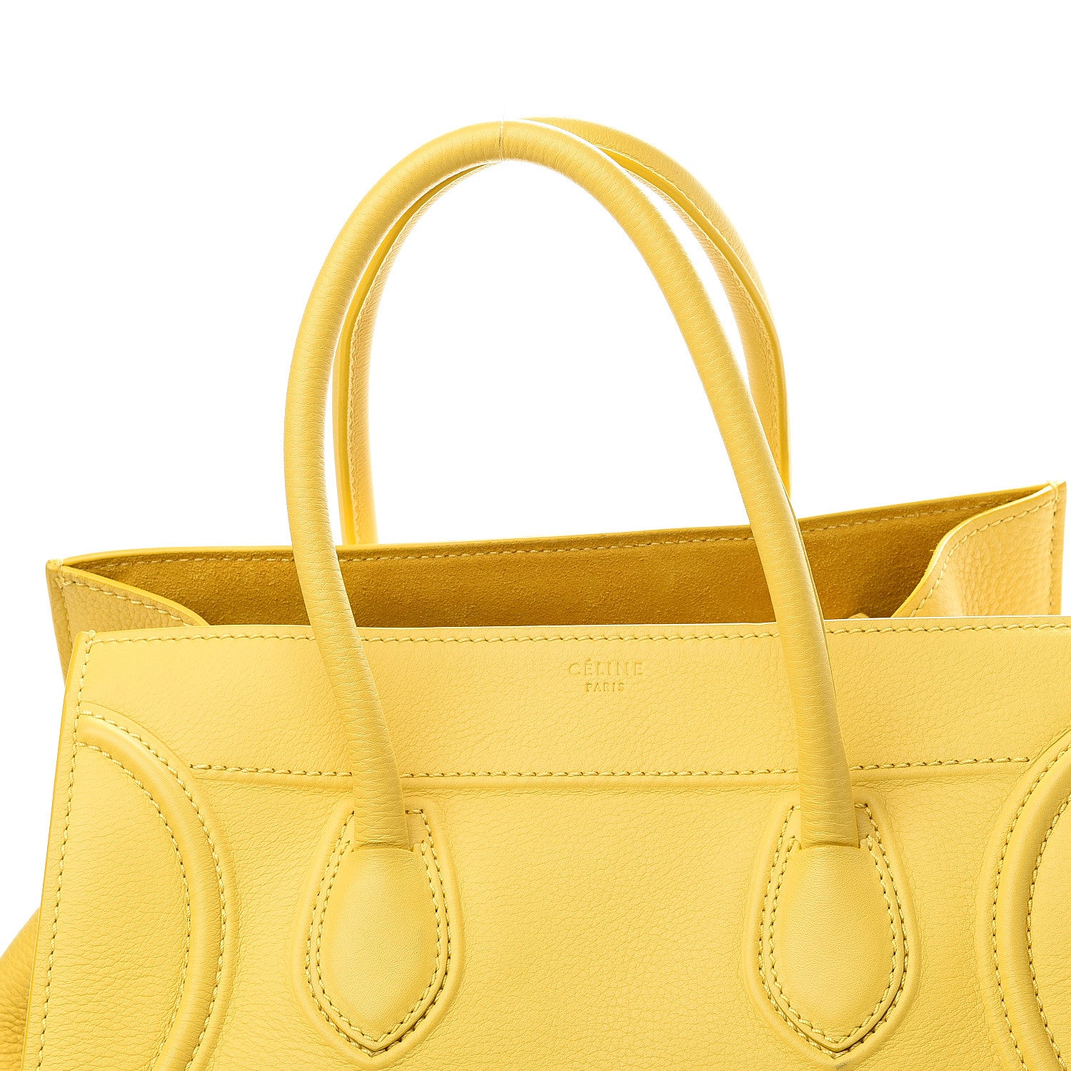 Celine Supple Calfskin Medium Phantom Luggage Sun Yellow 9 of 11