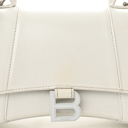 Balenciaga Shiny Box Calfskin Tonal B Small Hourglass Top Handle Bag White 9 of 18