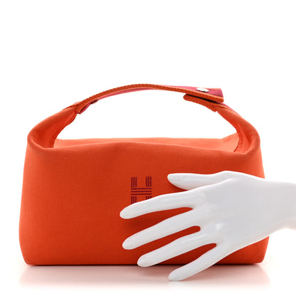 Hermes Canvas Large Bride-A-Brac Pouch Orange Feu Burgundy 2 of 7