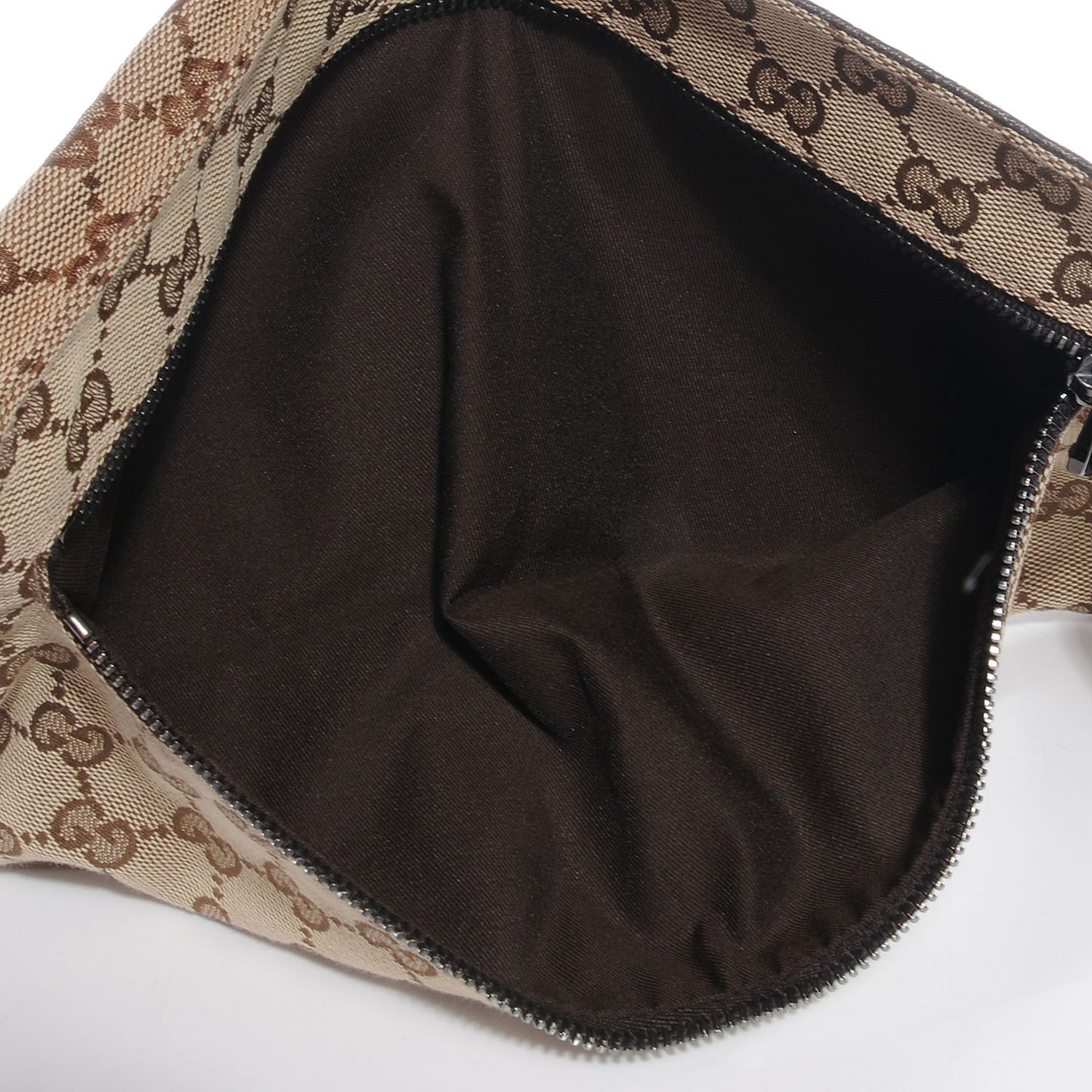 GG Monogram Web Double Pocket Belt Bag Dark Brown