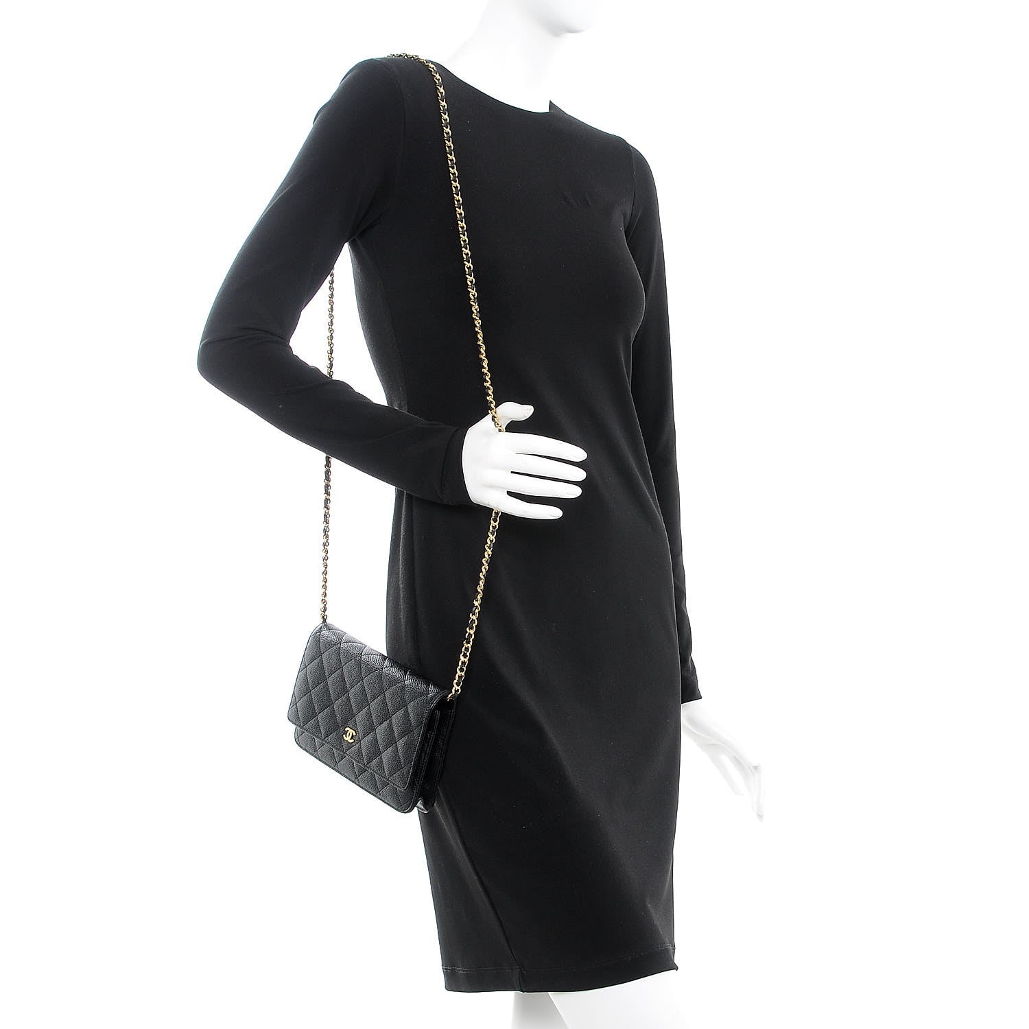 Chanel Caviar Quilted Wallet On Chain WOC Black 2 of 10