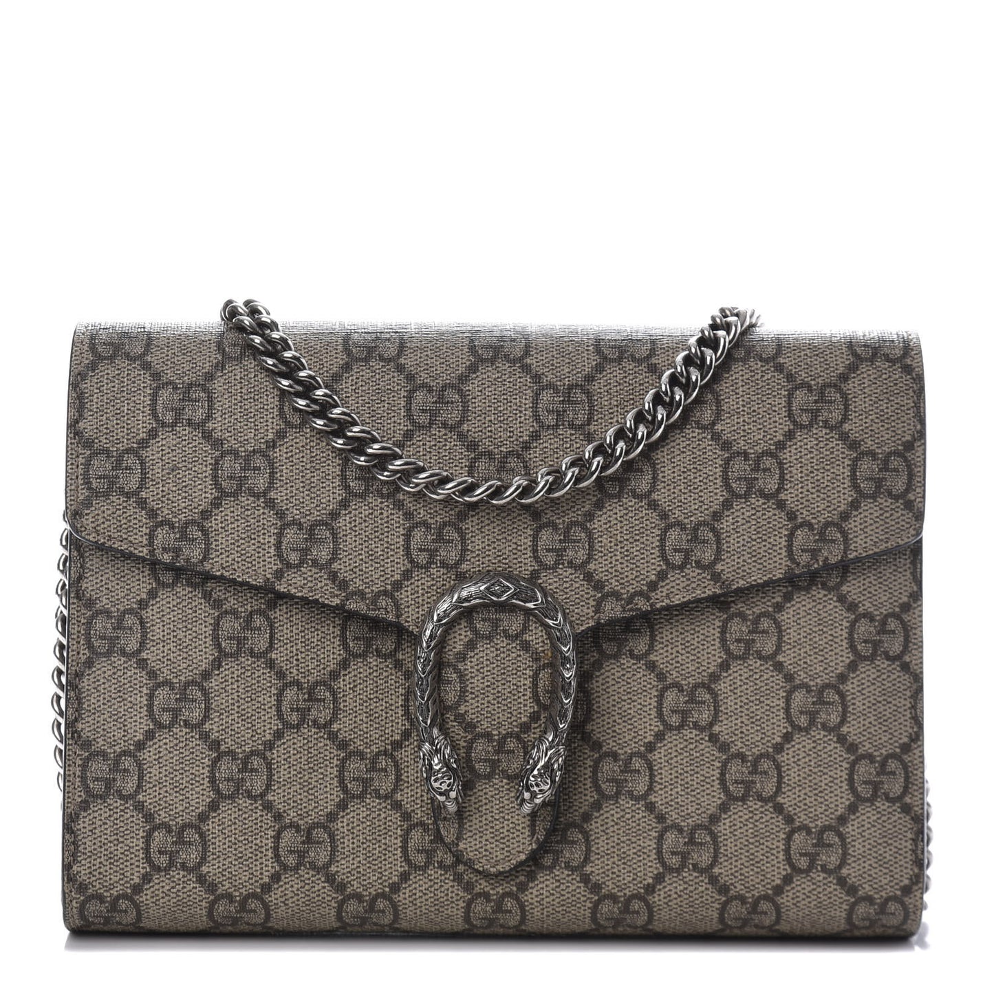 GG Supreme Monogram Mini Dionysus Chain Wallet Beige Taupe