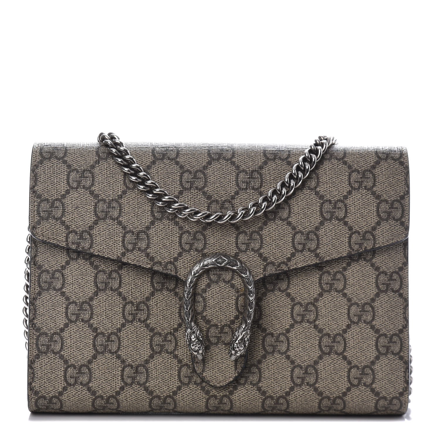 Gucci GG Supreme Monogram Mini Dionysus Chain Wallet Beige Taupe 1 of 11