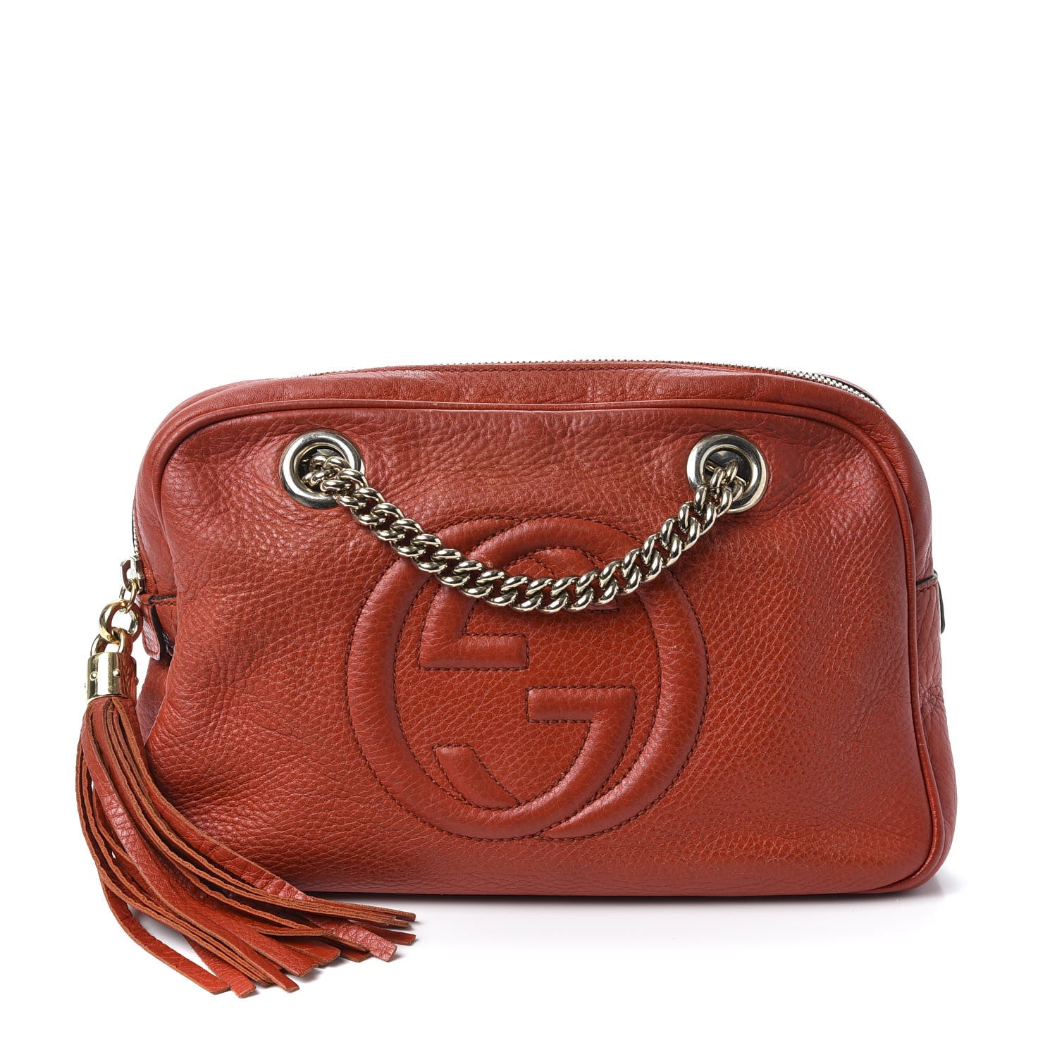 Gucci Pebbled Calfskin Small Soho Bowler Tabasco Red 1 of 9